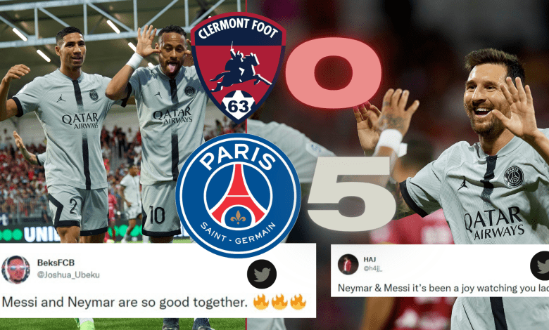 ligue-1:-neymar-messi-psg-annihilate-clermont-in-league-opener-(reactions)