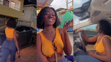 ‘dem-never-see-me-coming’-–-hajia-bintu-jams-as-she-shows-off-new-jaguar-car-(watch)