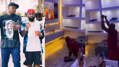 davido’s-aide,-isreal-dmw,-sparks-reactions-as-he-prostrates-upon-sighting-the-singer-on-tv-(video)