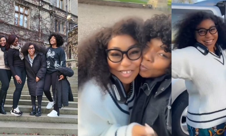 adorable-moment-actress,-rita-dominic-welcomes-friends-to-england-ahead-of-her-church-wedding-to-fidelis-anosike-(videos)