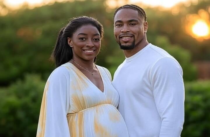 breaking-news:-olympic-gymnast-simone-biles-and-nfl-player-jonathan-owens-announce-their-pregnancy-with-a-heartwarming,-picture-perfect-photoshoot-showcasing-biles’-growing-baby-bump