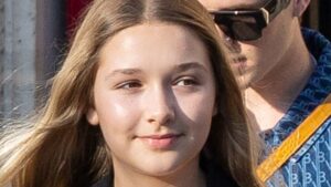 Breaking News: Harper Beckham rocks super long hair and £8k necklace for dad's big night